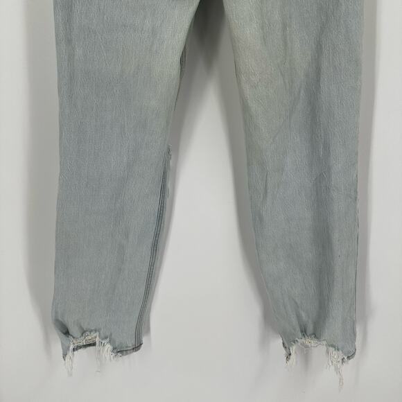 Abercrombie 90s Straight Ultra High‎ Rise Distressed Light Wash 4S - Picture 9 of 13